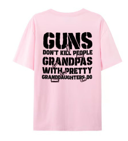 Funny Dad with Pretty Daughters Graphic T-Shirt – Vintage Letter Print Short Sleeve Tee for Fathers