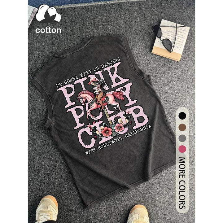 Retro Pink Pony Club Tank Top | Western Style Vintage Tee