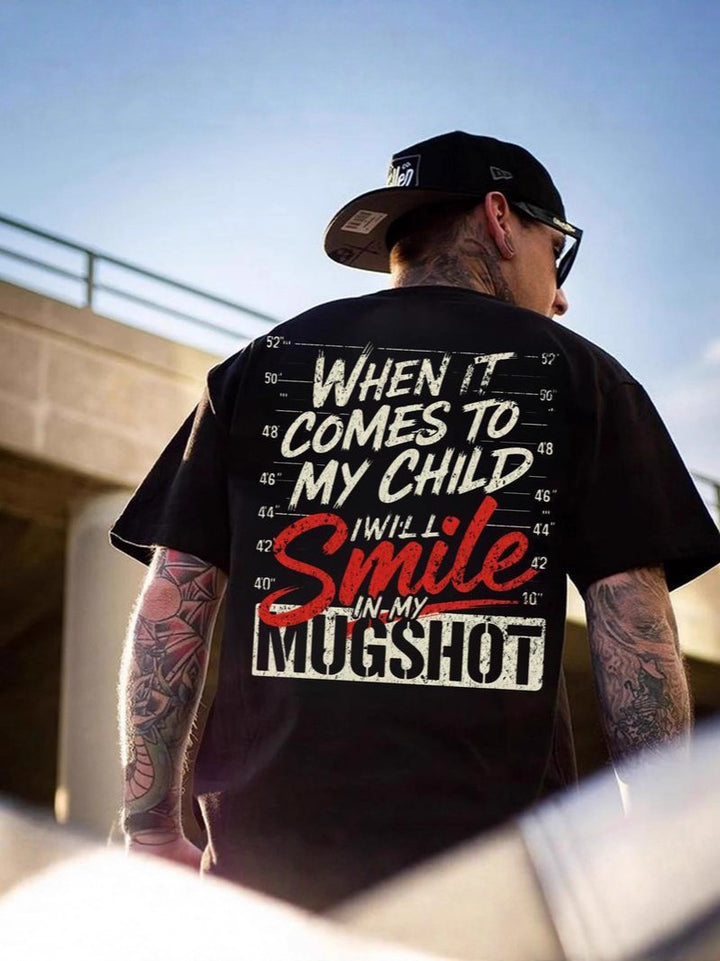 Men Streetwear Graphic T-Shirt Funny Quote Back Print Loose Fit Casual Summer Tee
