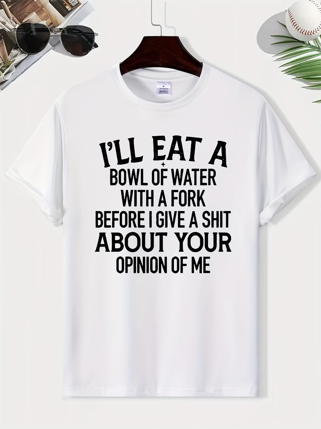 100% Pure Cotton Funny Sarcastic Quote Graphic T-Shirt, Casual Short Sleeve Crew Neck Tee For Men