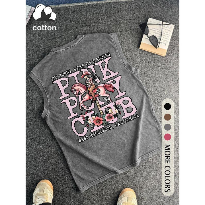 Retro Pink Pony Club Tank Top | Western Style Vintage Tee