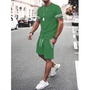 Men’s 2 Piece Outfit T-Shirt &amp; Shorts Set Casual Summer Loose Fit