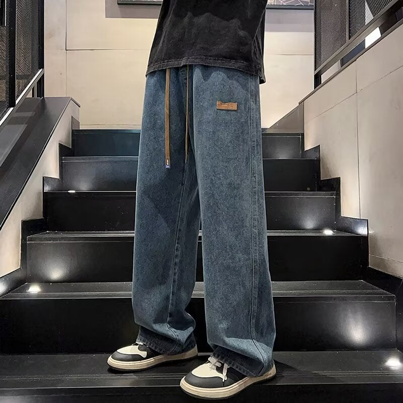 Men’s Baggy Jeans Wide Leg Denim Pants Loose Fit Streetwear Casual Straight Leg Jeans for Men