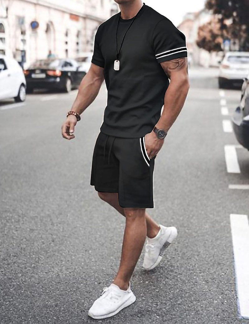Men’s 2 Piece Outfit T-Shirt &amp; Shorts Set Casual Summer Loose Fit
