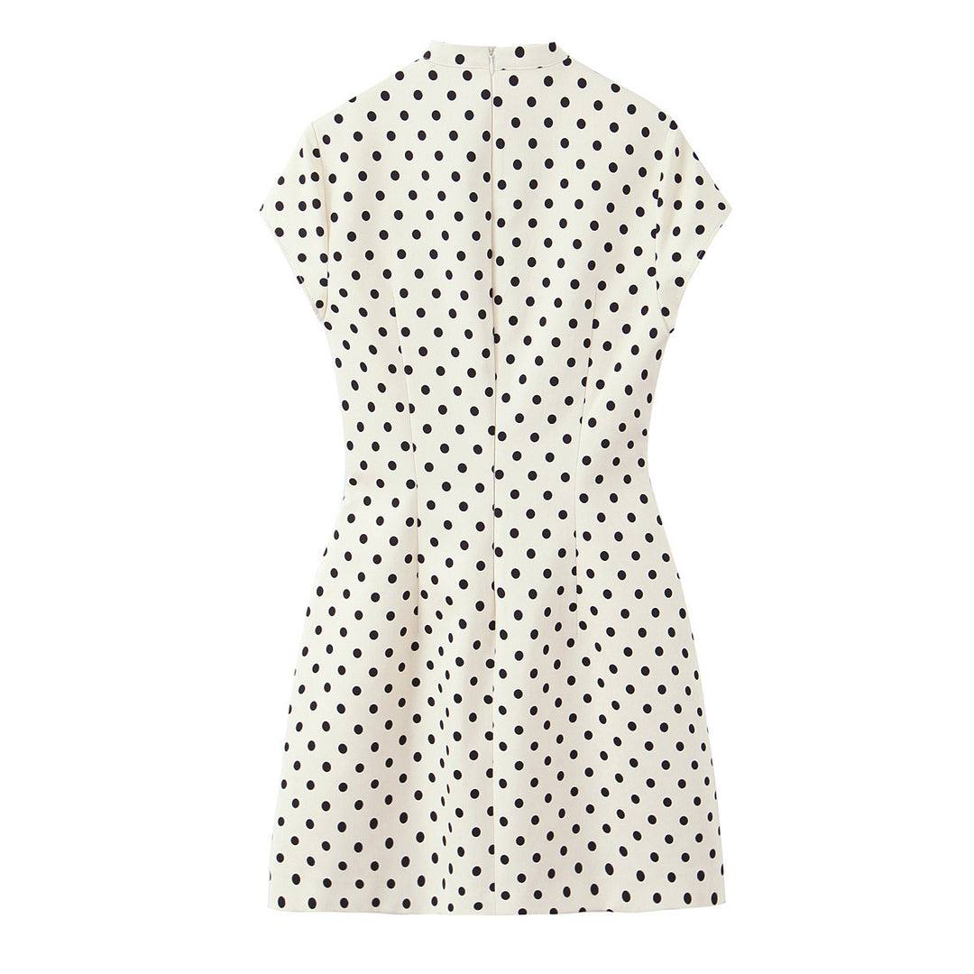 SHORT POLKA DOT TIE DRESS
