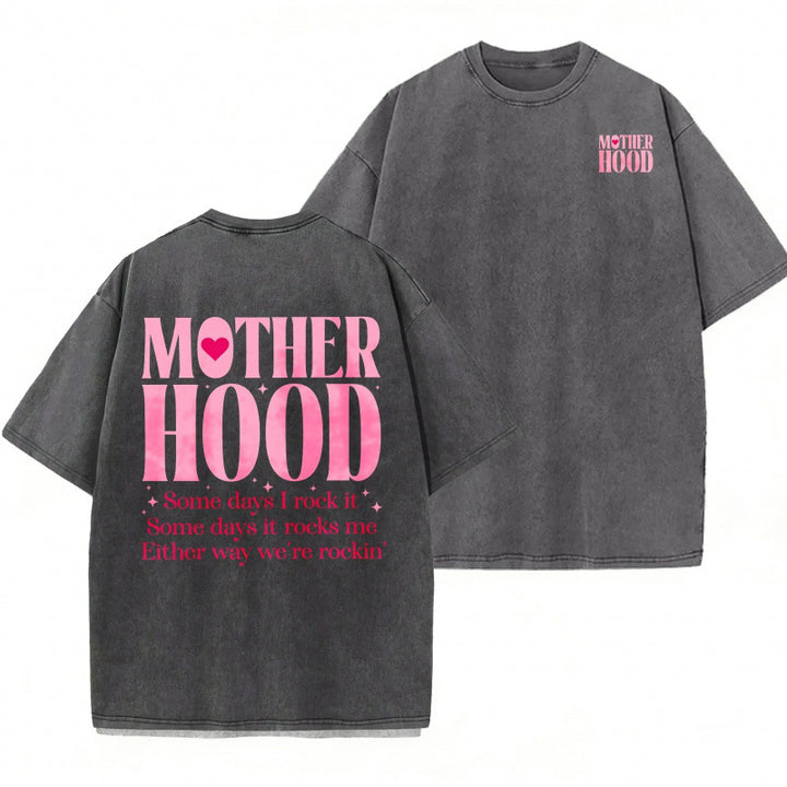 Vintage Motherhood Oversized Tee | Mom Life Graphic Shirt