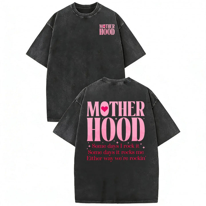 Vintage Motherhood Oversized Tee | Mom Life Graphic Shirt