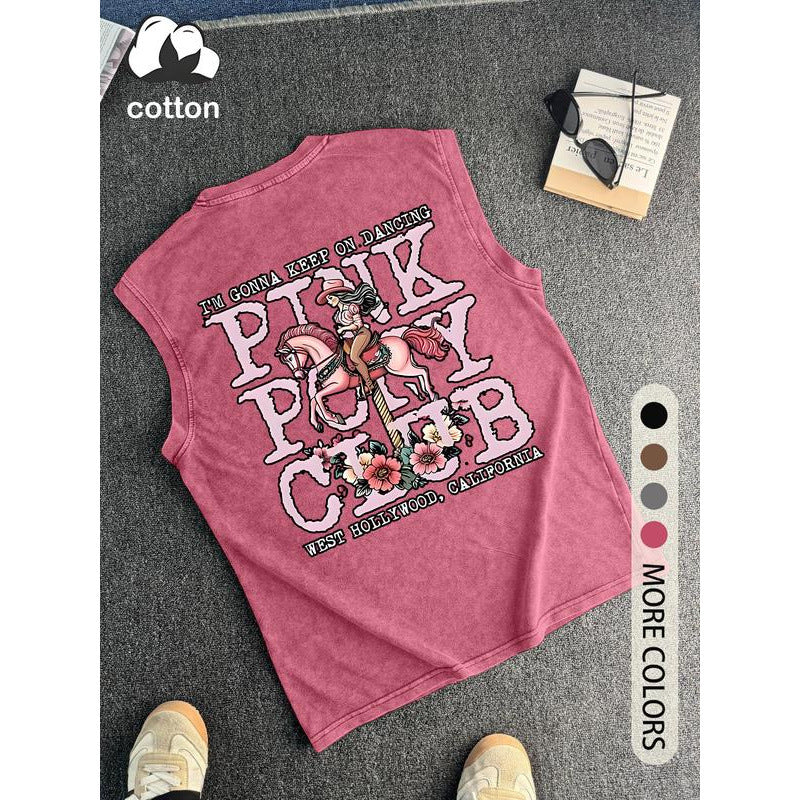 Retro Pink Pony Club Tank Top | Western Style Vintage Tee