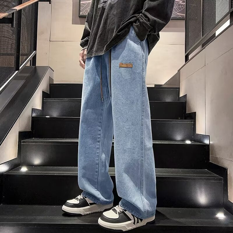 Men’s Baggy Jeans Wide Leg Denim Pants Loose Fit Streetwear Casual Straight Leg Jeans for Men