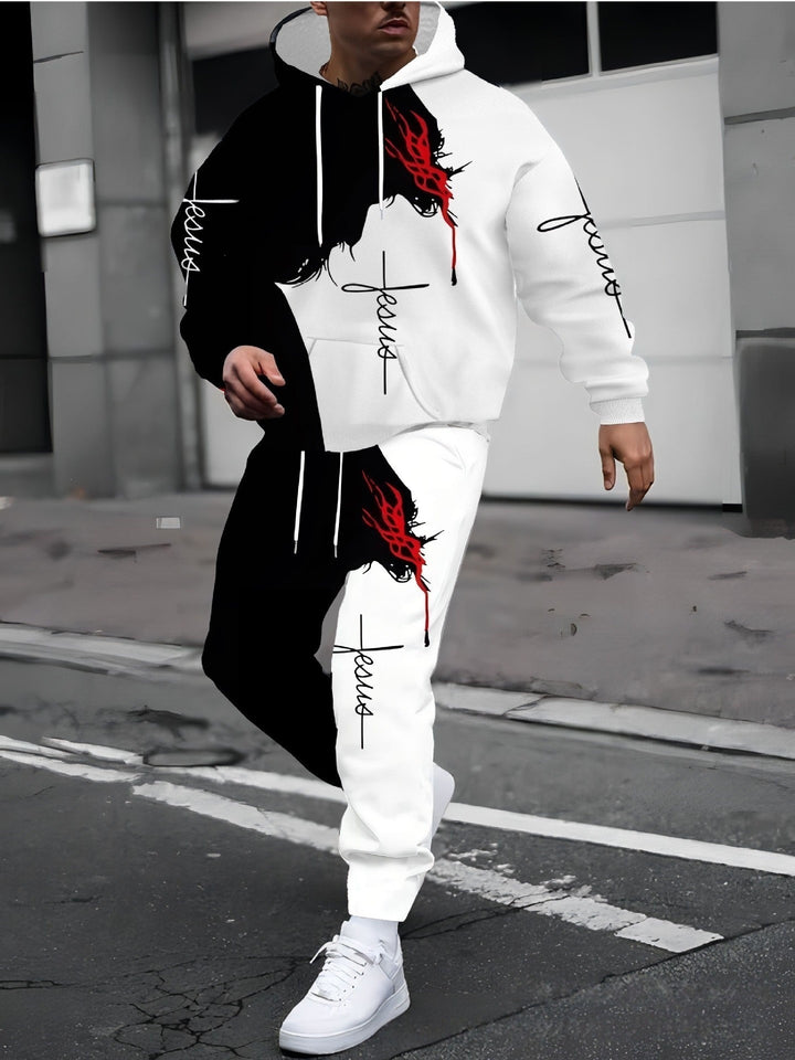 Men 2 Pieces Hoodie Sweatpants Set