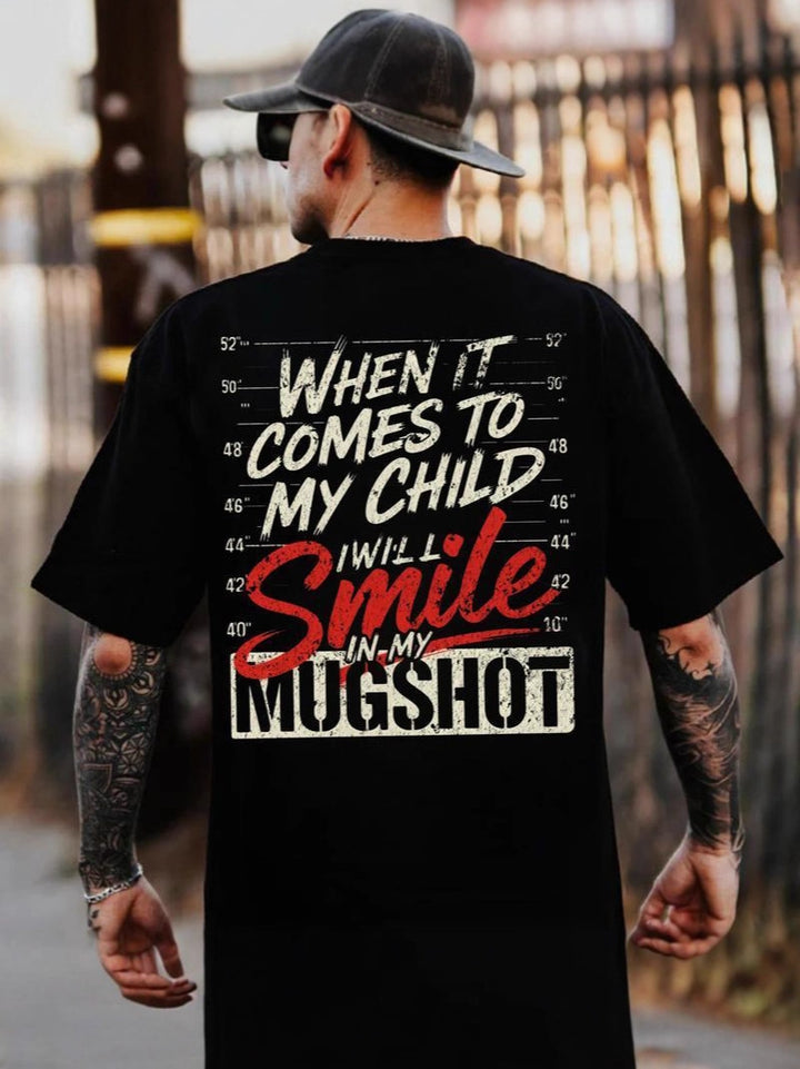 Men Streetwear Graphic T-Shirt Funny Quote Back Print Loose Fit Casual Summer Tee