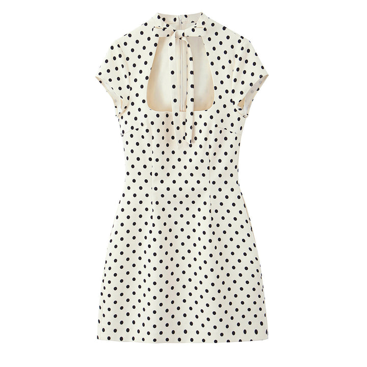SHORT POLKA DOT TIE DRESS