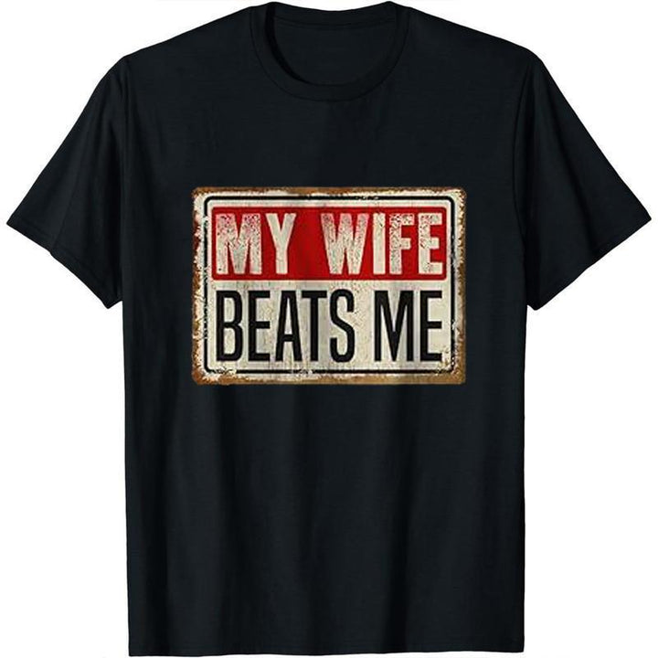Funny Husband Joke T-Shirt Humor Graphic Tee Vintage Style Casual Short Sleeve Shirt