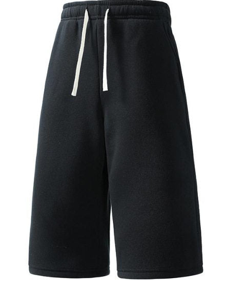 Oversized Knee-Length Sweat Shorts for Men, Breathable Casual Sports Shorts with Pockets