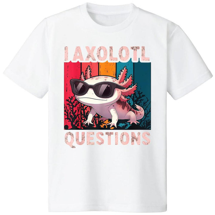 I Axolotl Questions Funny Axolotl T-Shirt | Vintage Washed Cute Salamander Graphic Tee, Retro Animal Meme Shirt for Pet Lovers