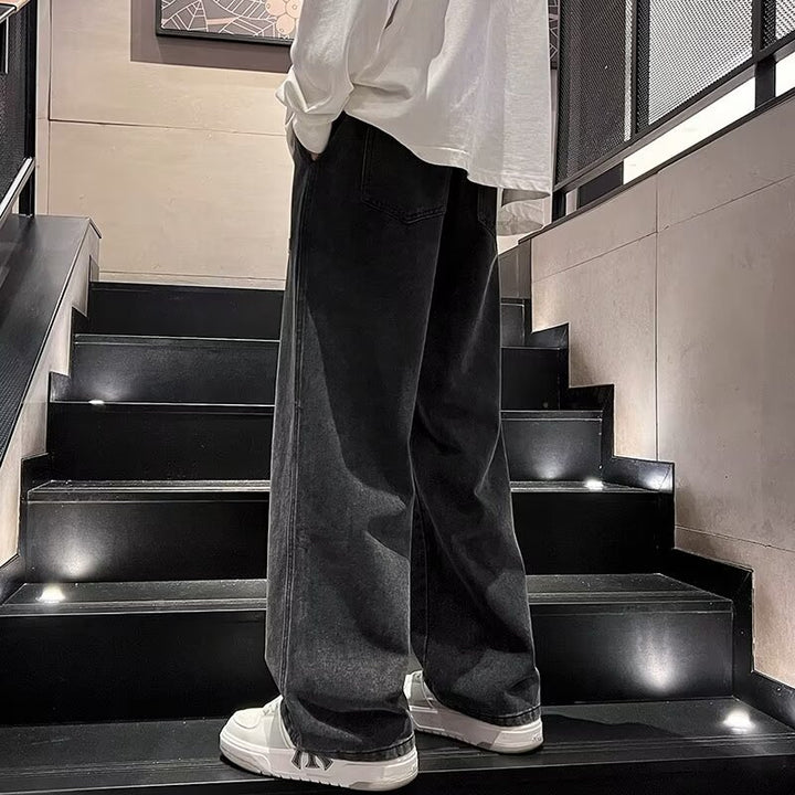 Men’s Baggy Jeans Wide Leg Denim Pants Loose Fit Streetwear Casual Straight Leg Jeans for Men