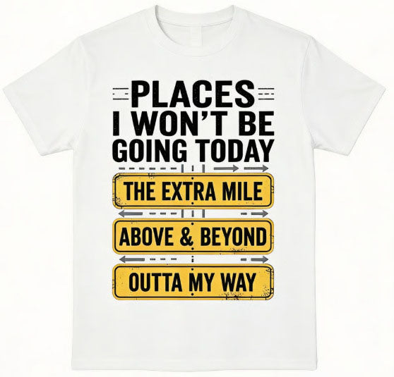 Fun road sign pattern casual T-shirt