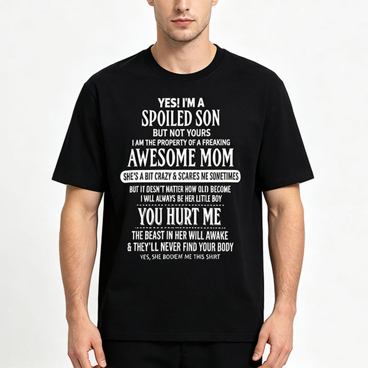 Fun slogan print short-sleeved T-shirt