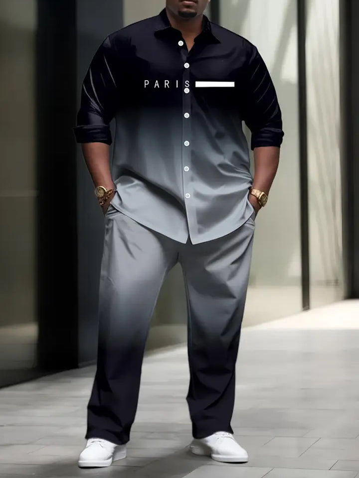 Men’s Casual Spring Fall Shirt and Pants Co-Ord Set