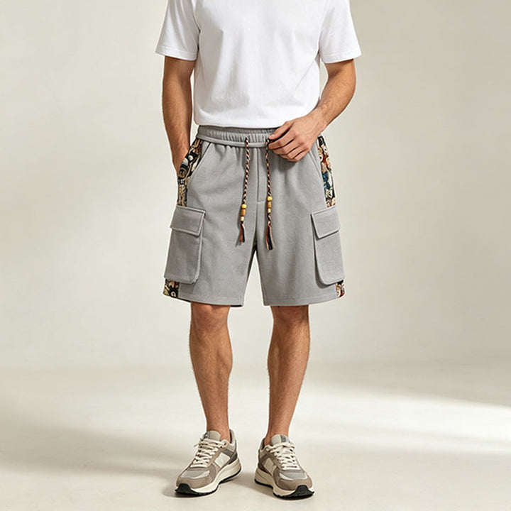 Boho-style patchwork loose shorts