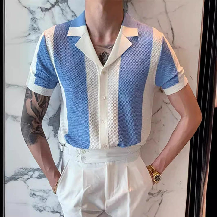 striped collared shirt
