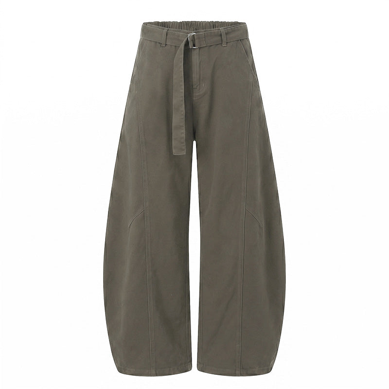 American retro loose-fitting curved trousers