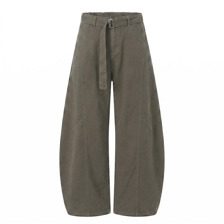 American retro loose-fitting curved trousers