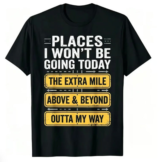 Fun road sign pattern casual T-shirt