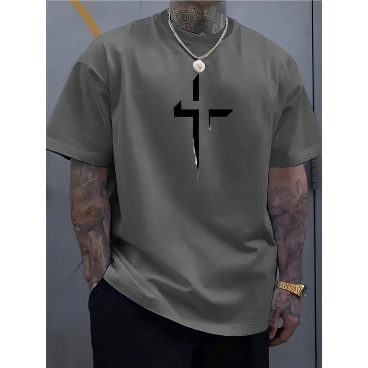 Print Sports Comfort Crew Neck Short Sleeve T-Shirt