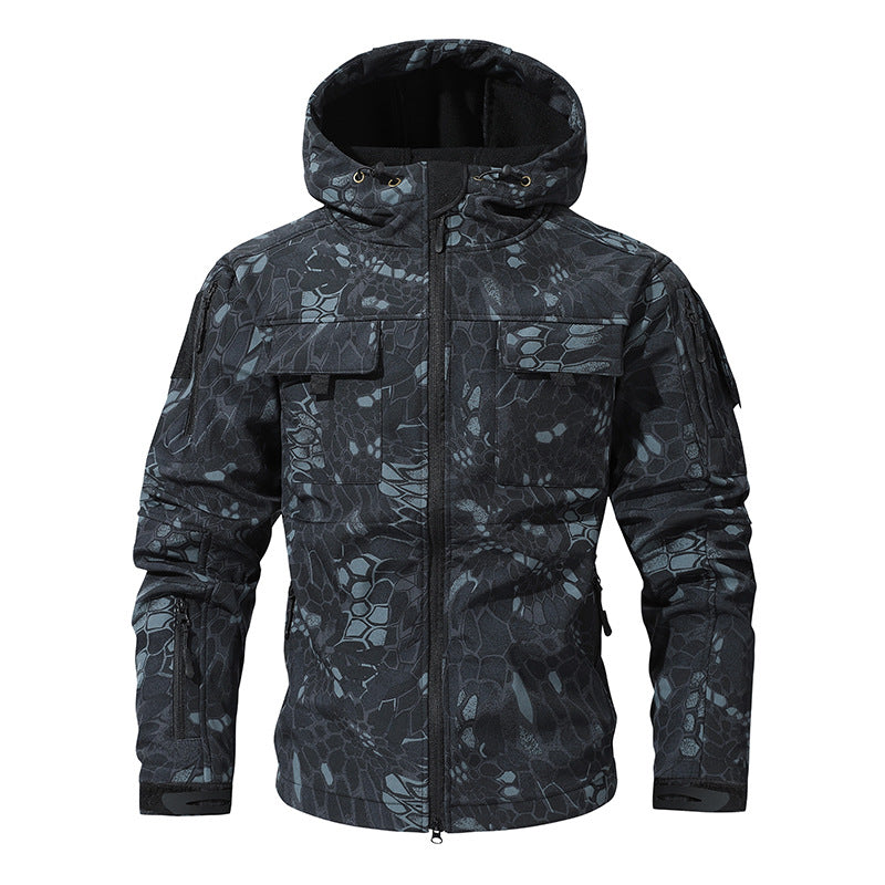 Men Camo Hooded Tactical Jacket