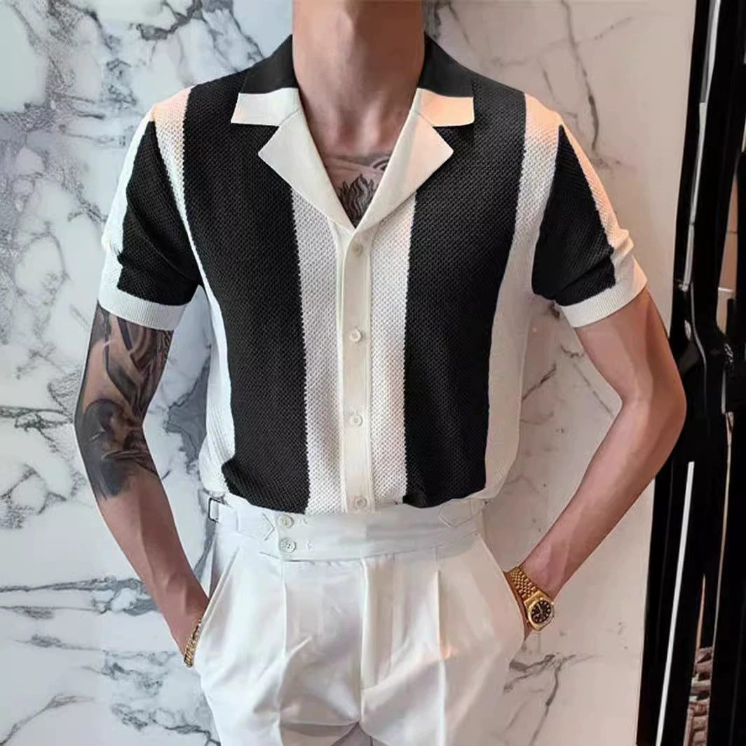 striped collared shirt