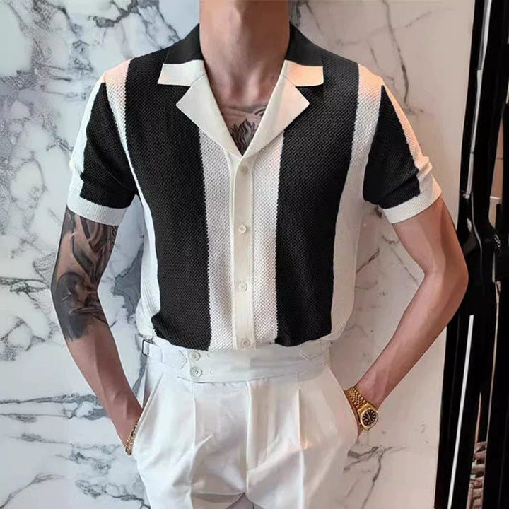 striped collared shirt