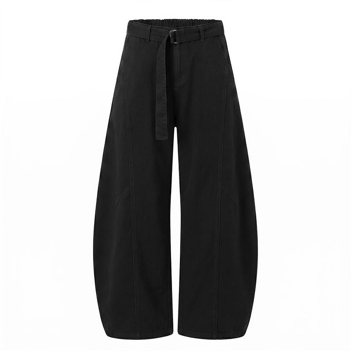 American retro loose-fitting curved trousers