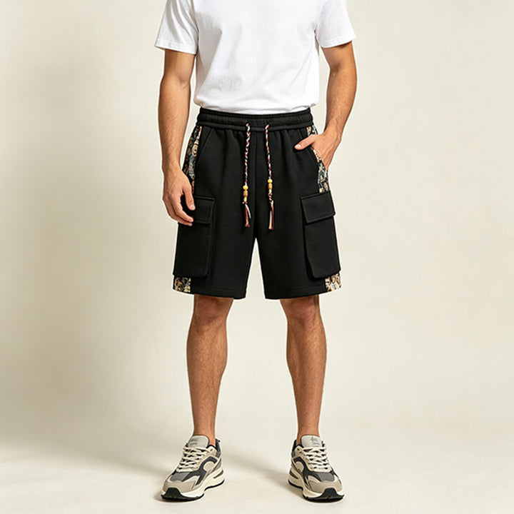 Boho-style patchwork loose shorts