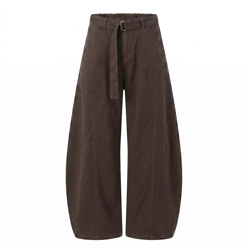 American retro loose-fitting curved trousers