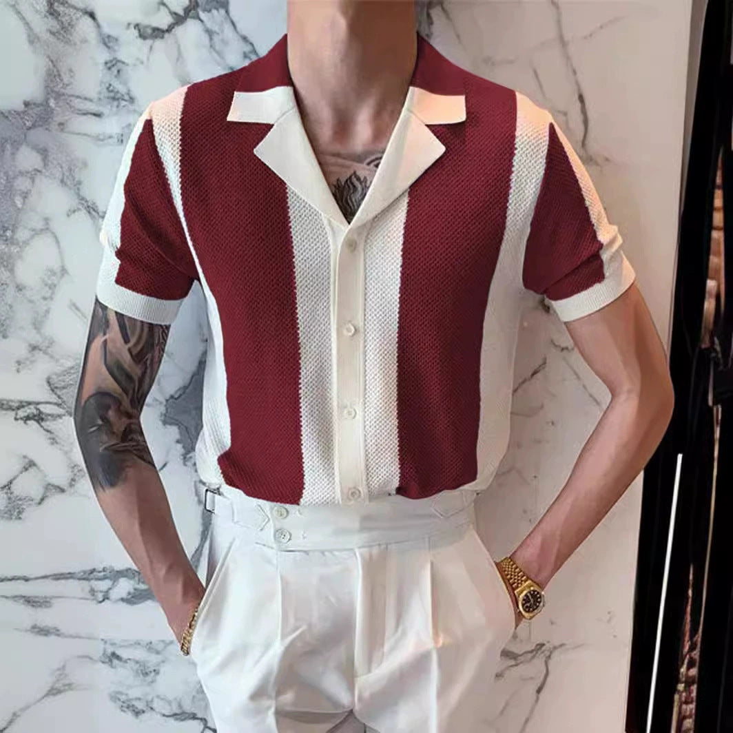 striped collared shirt