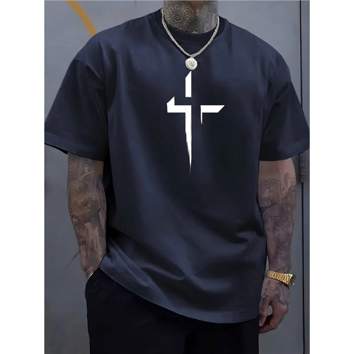 Print Sports Comfort Crew Neck Short Sleeve T-Shirt