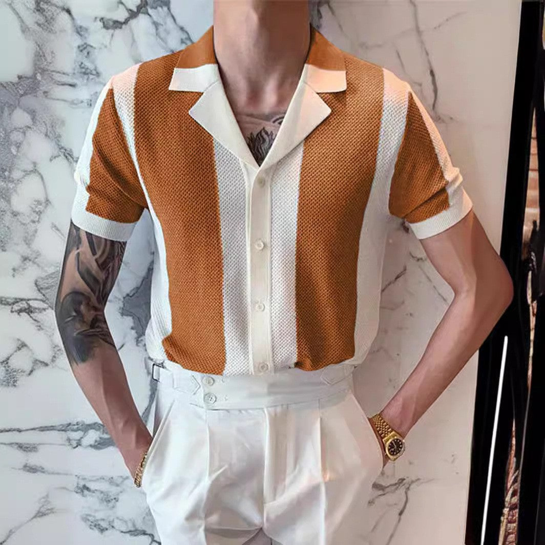 striped collared shirt