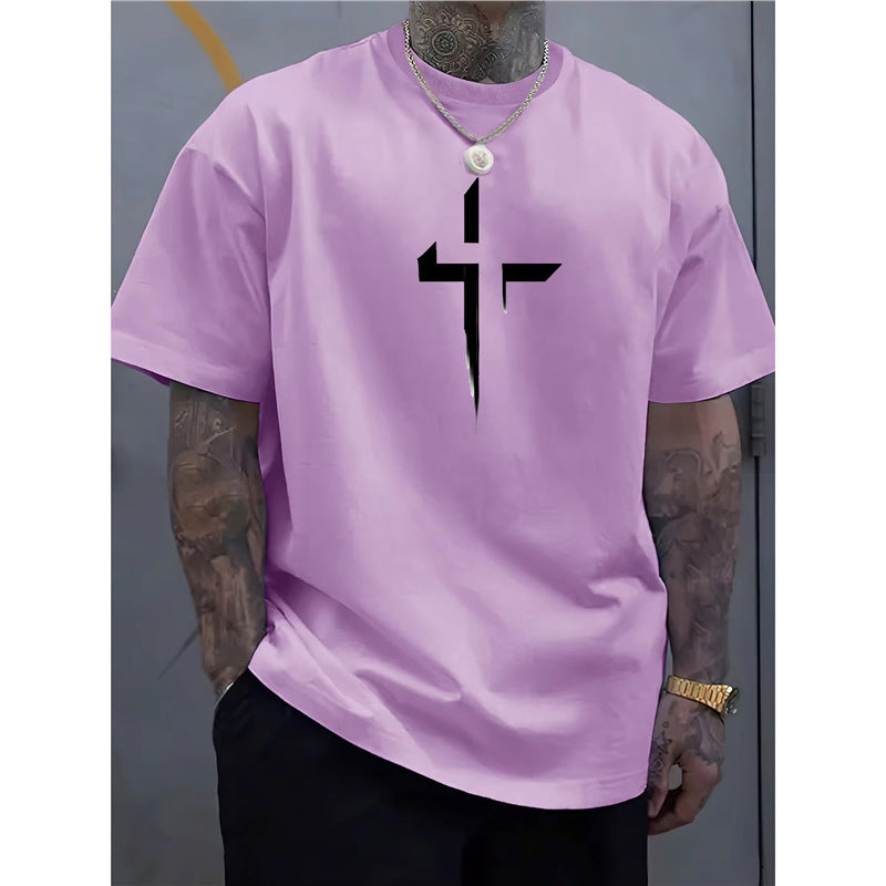Print Sports Comfort Crew Neck Short Sleeve T-Shirt