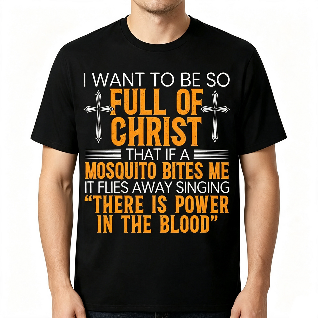 Humorous Religious Belief Print T‑Shirt