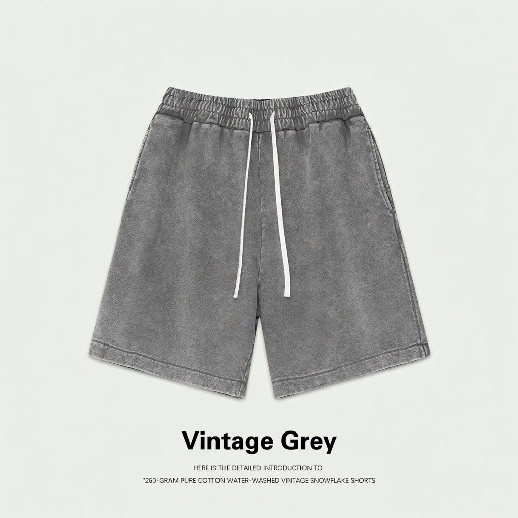 Men Women Vintage Pink Water-washed 100% Cotton Loose Casual Sports Summer Drawstring Shorts