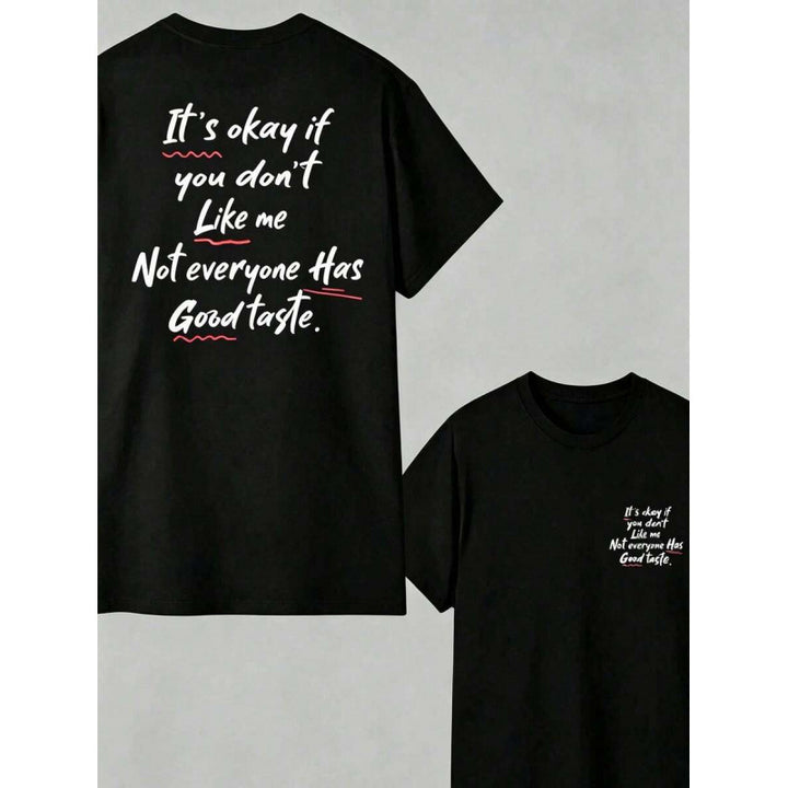 Fun retro satirical quote print casual crew neck short-sleeved T-shirt