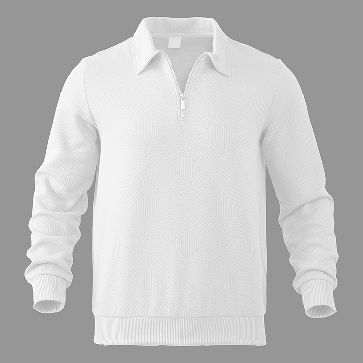 Half-Zip Jacquard Polo Sweatshirt