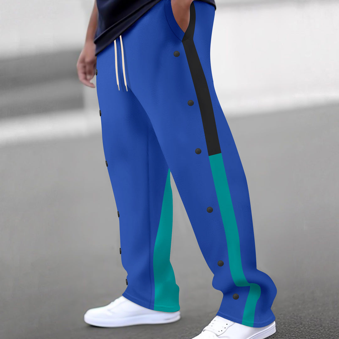 Men Spliced Straight Sweatpants