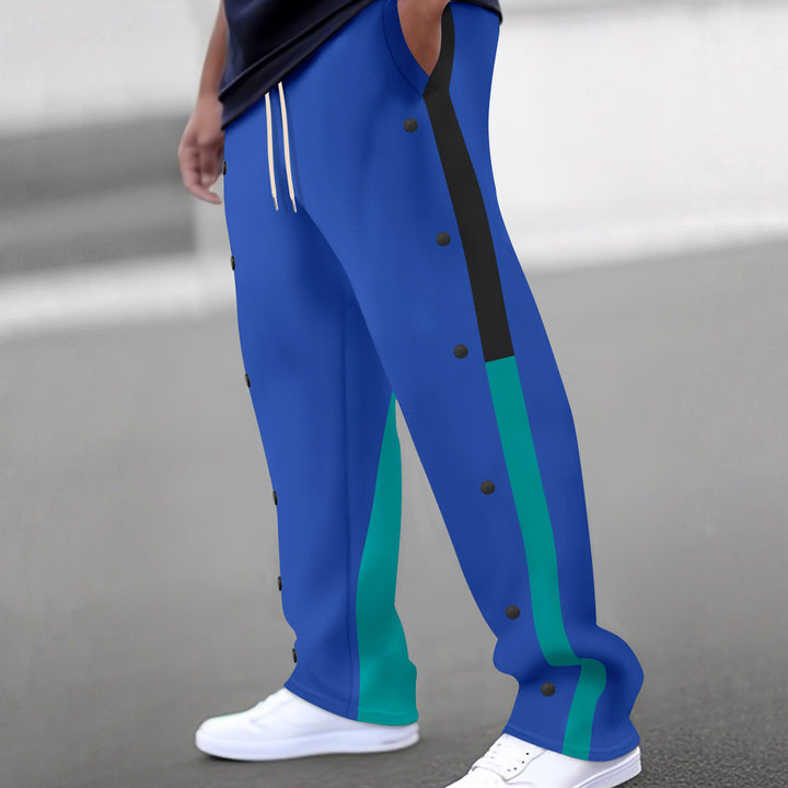 Men Spliced Straight Sweatpants