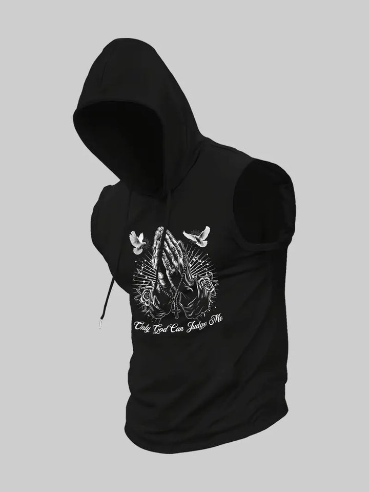 "Only God can judge me" sleeveless hoodie