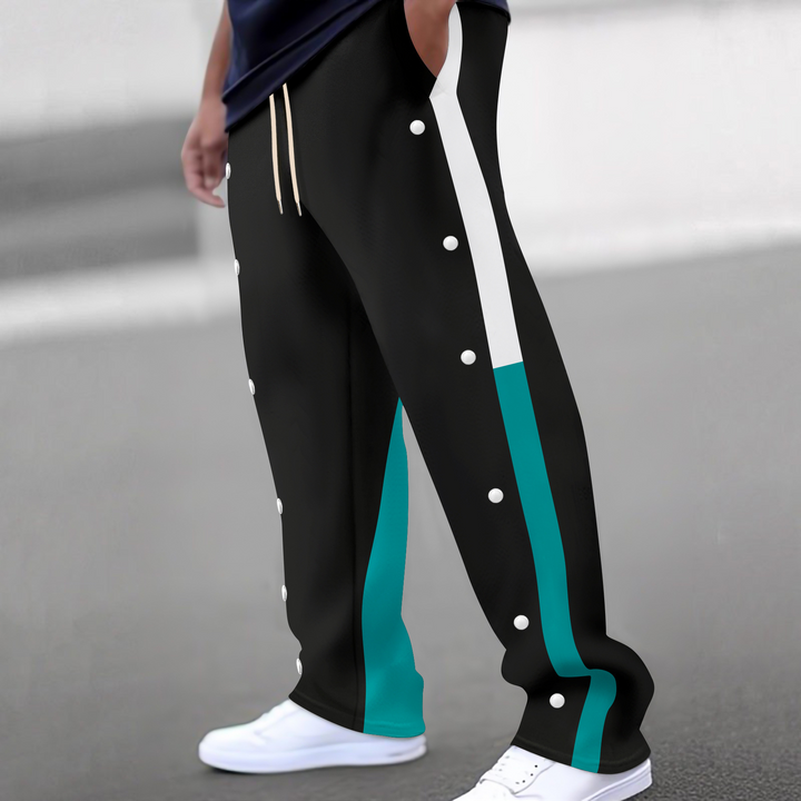 Men Spliced Straight Sweatpants