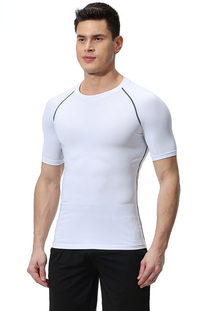 Summer High Elastic Quick-Drying Sports Tight-Fitting Short-Sleeve T-Shirt