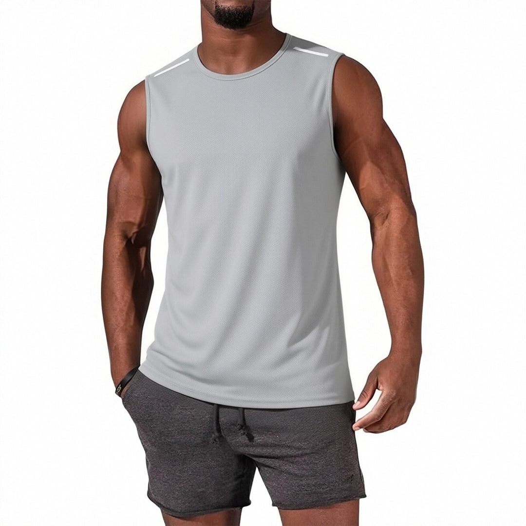 Loose-fitting, quick-drying, sleeveless fluorescent striped vest