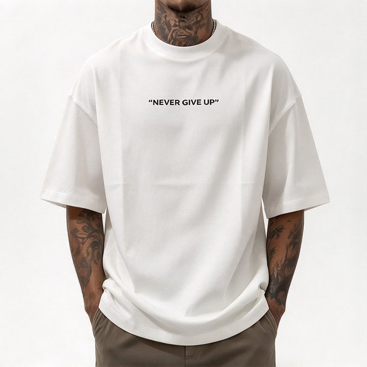 Men Motivational Slogan Short Sleeve Casual Tee